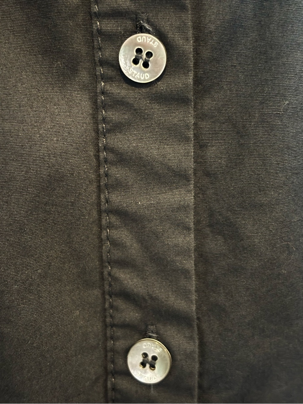STAUD Black Button-Front Maxi Dress with Balloon Sleeves - Picture 7 of 13